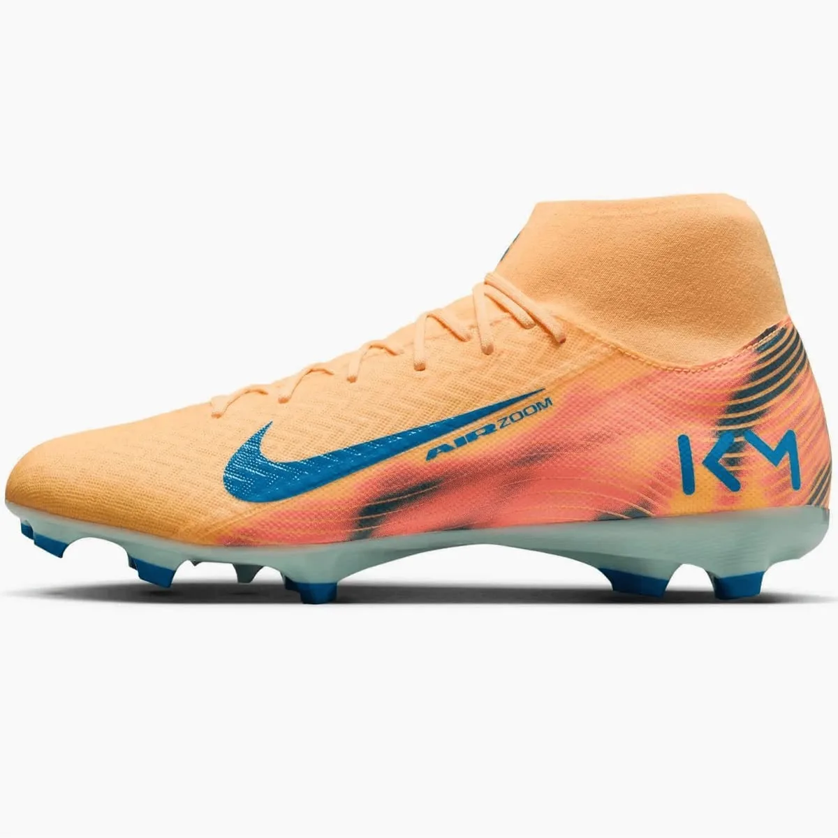 Nike Zoom Superfly 10 Academy KM Firm Multi Ground Soccer Cleats - Mbappe PE (HO25) - Melon Tint Neo Turq-Igloo M 4.5 W 6