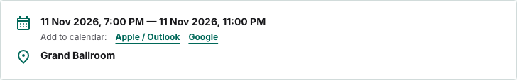 Add to calendar on an event's page