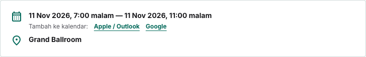 Tambah ke kalendar di halaman acara