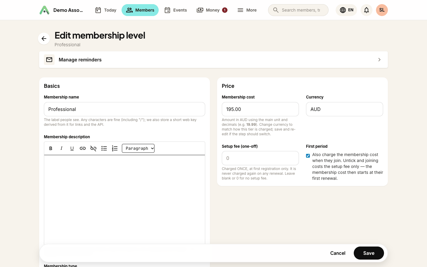 Renewal date on a membership level - each member's anniversary or one date for everyone, with carry-forward and pro-rata
