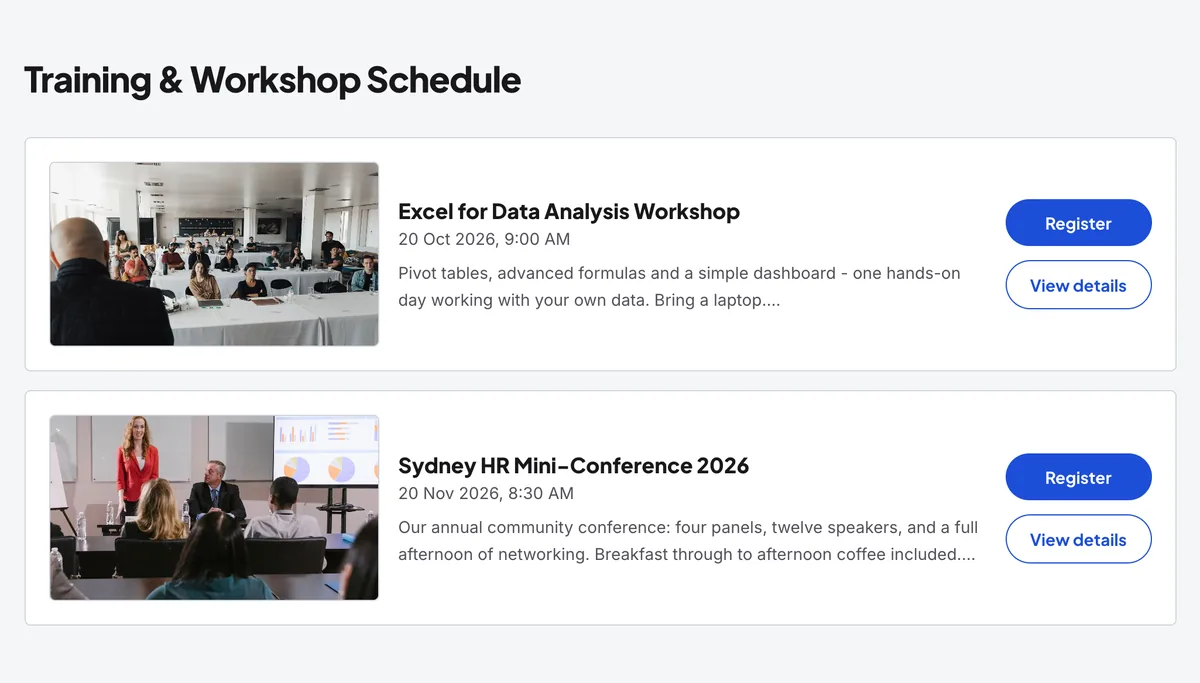 From first course to full calendar