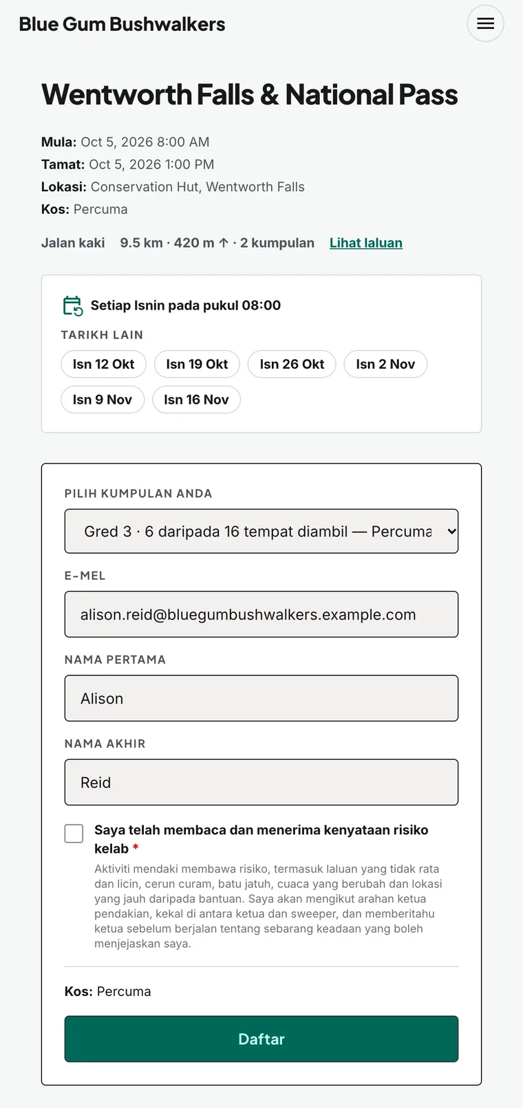 Laman web yang sentiasa terkini dengan sendirinya
