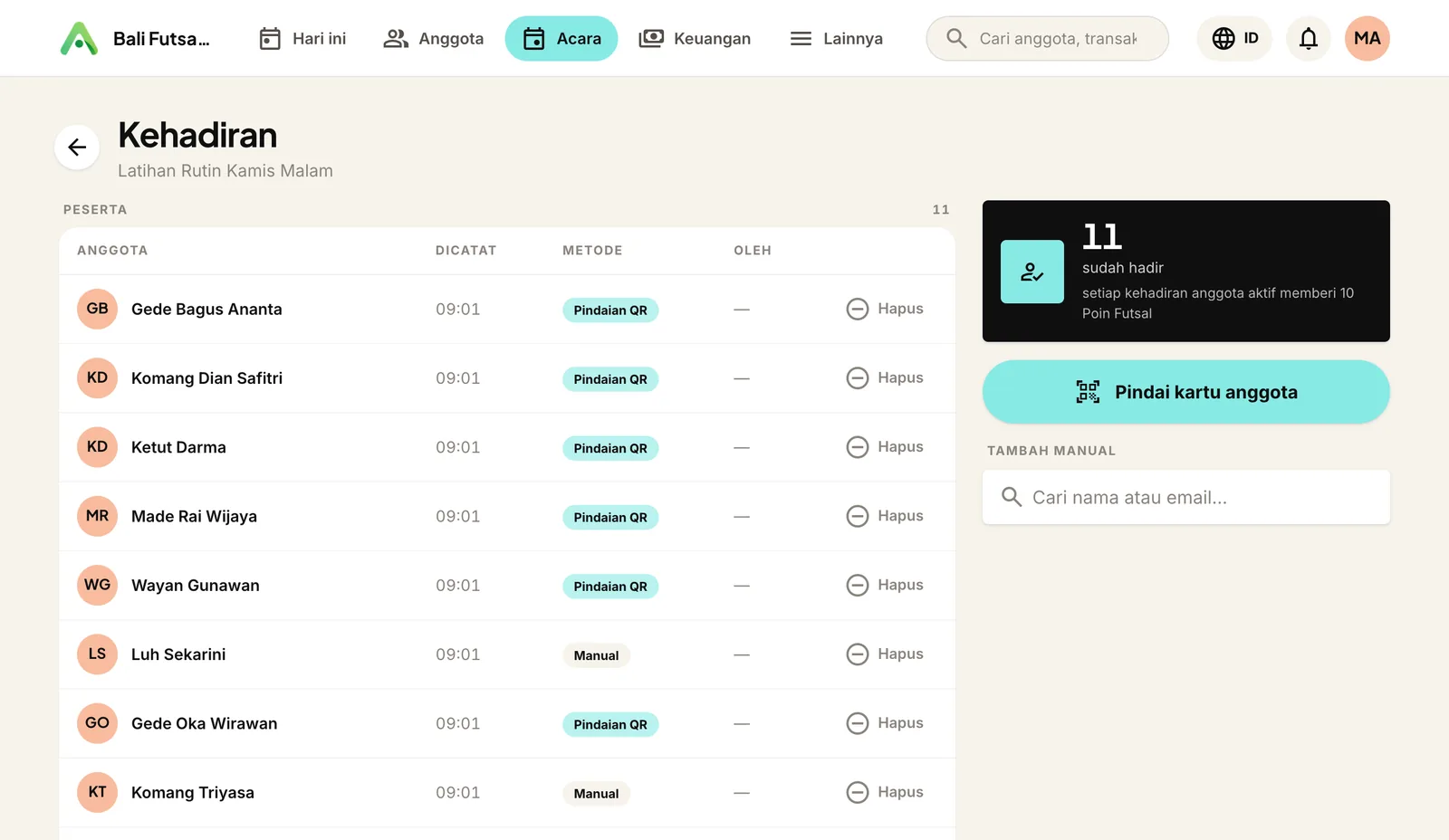 Check-in secepat pindaian
