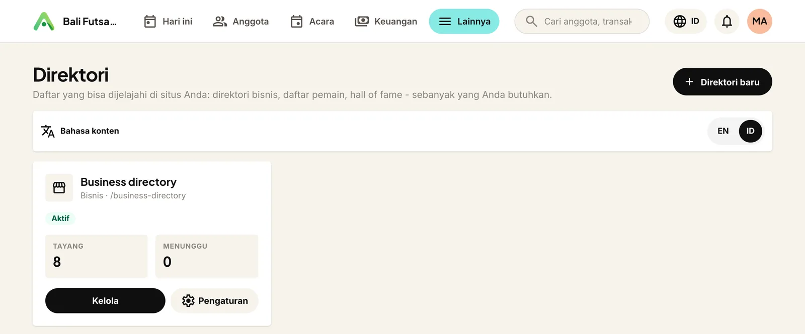 Direktori sebanyak yang Anda perlukan