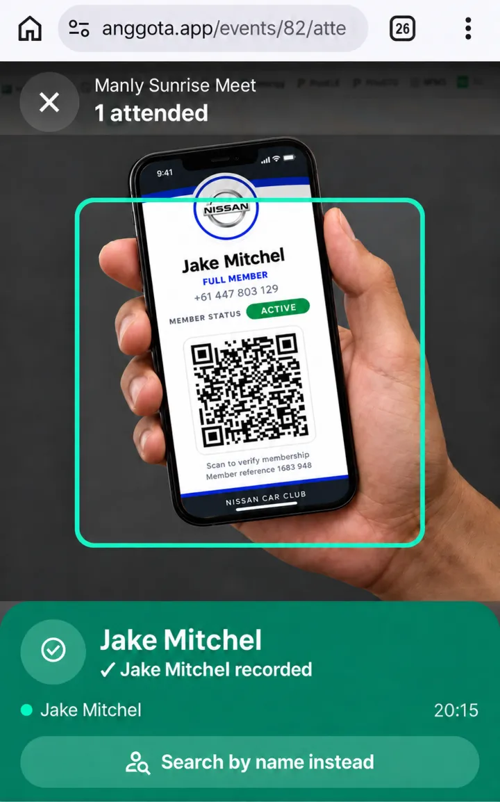 Scan cards to take attendance