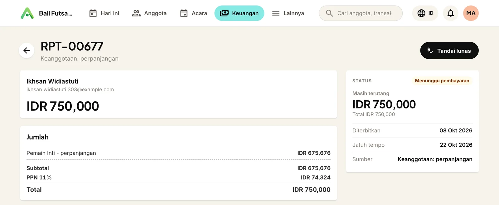 Pajak yang jelas di setiap faktur