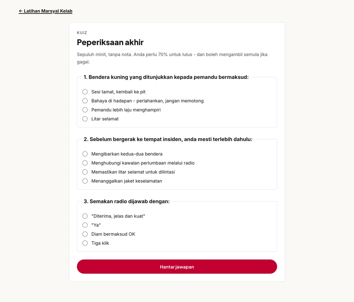 Ujian dengan pemarkahan sebenar